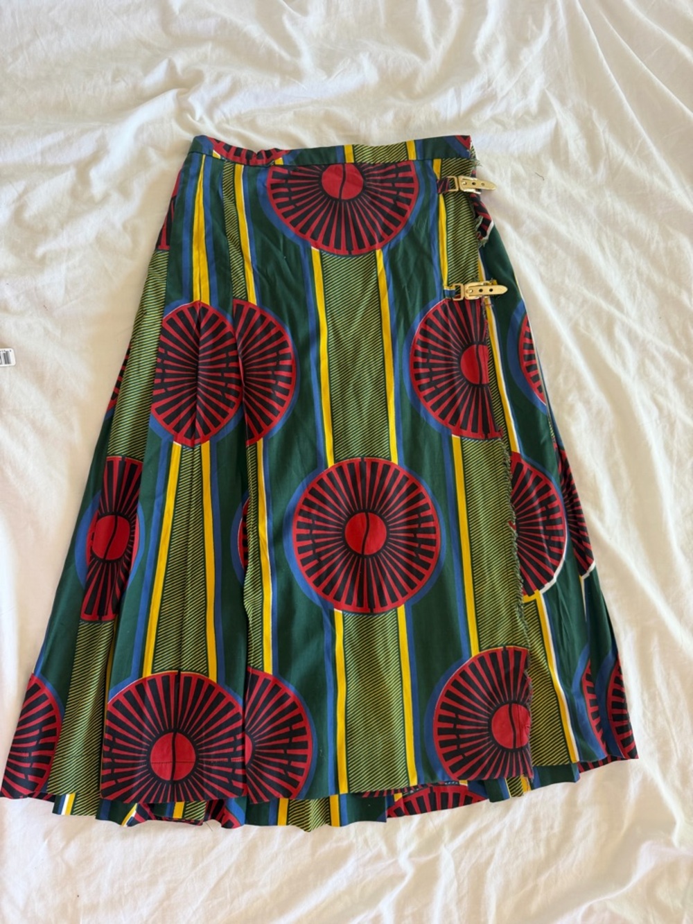 Stella Jean Green Multicolor Wrap Midi Skirt - Made in Italy size 38